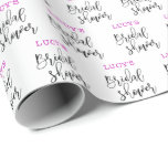 Skript-Brautparty Geschenkpapier<br><div class="desc">Machen Sie jedes Geschenk mit unserem Personalisierten Brautparty Wrapping Paper besonders! Mit dem Namen, den Initialen oder einer individuellen Botschaft der Braut fügt dieses wunderschöne Papier Ihren Brautparty-Geschenken und Dekorationen eine durchdachte, persönliche Touch hinzu. Unser Premium-Verpackungspapier ist in verschiedenen Dimensionen erhältlich und macht selbst das einfachste Geschenk zu einem atemberaubenden...</div>