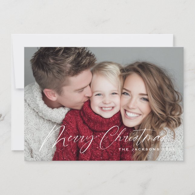 Skript Chic Frohe Weihnachten Design (Vorderseite)