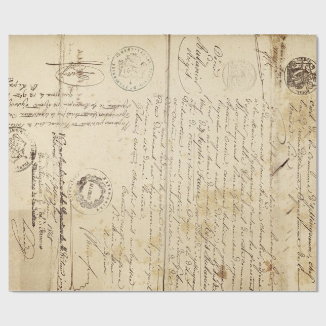 Skript-Dokumenten-Möbel Decoupage Papier Geschenkpapier (Flach)