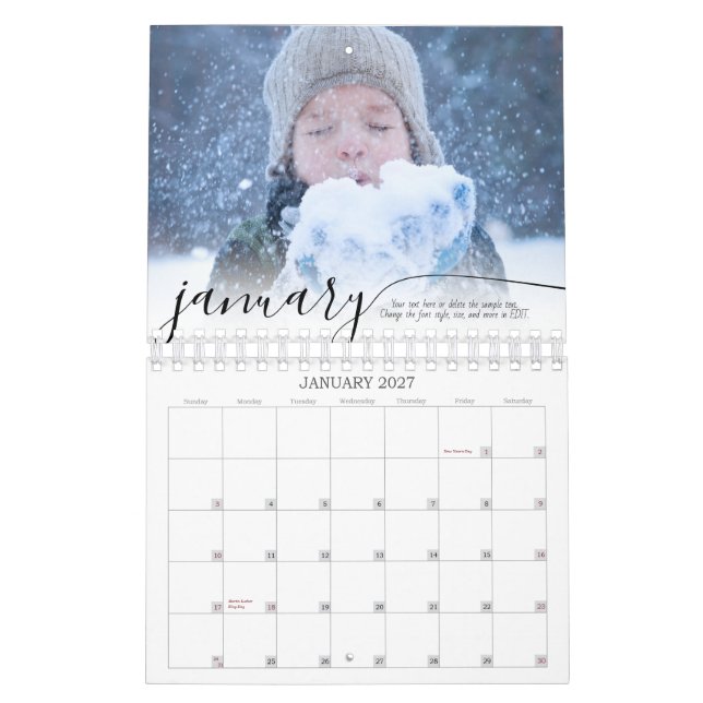 Skript Einfach Ein Foto Pro Monat Kalender (Jan 2027)