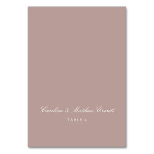 Skript Eleganter Benutzerdefinierter Name Mauve Pl Tischnummer