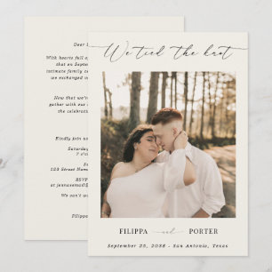 Skript Elfenbein Hochzeitsempfang Nur Elopement Einladung