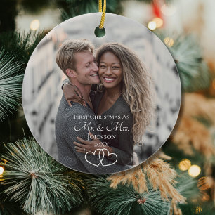 Skript Erste Weihnachten Herr und Frau Hochzeitsfo Keramik Ornament