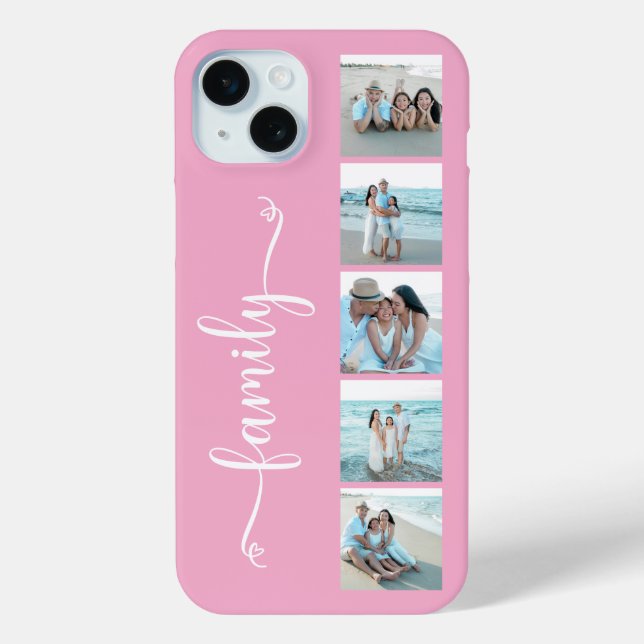 Skript Familienfoto Rosa Case-Mate iPhone Hülle (Rückseite)