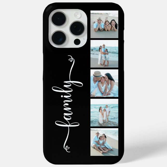 Skript Familienfoto Schwarz Case-Mate iPhone Hülle (Rückseite)