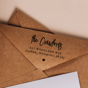 Skript Familienname Whimsical Heart Rücksendeadres Permastempel
