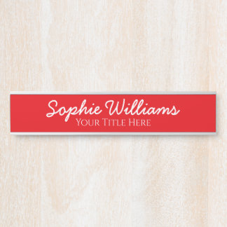 Skript Fett Weiße Schriftart Name Titel "Bright Re Türschild