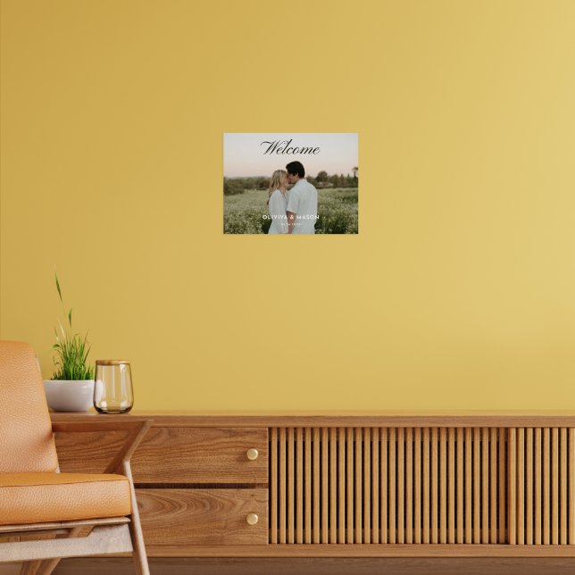 Skript-Foto-Hochzeits-Willkommensschild-Plakat Poster (Wohnzimmer 2)