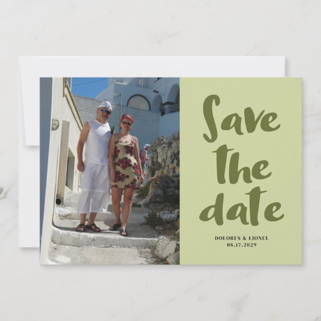Skript-Foto Minimalistisch Save the Date Einladung (Vorderseite)