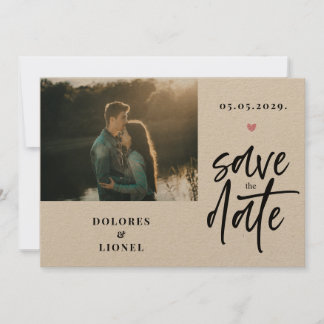 Skript-Foto Minimalistisch Save the Date Einladung