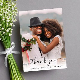 Skript-Foto-Overlay-Hochzeit Dankeskarte