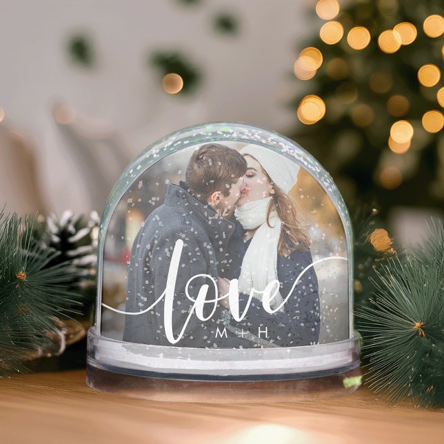 Skript-Foto-Snow-Globe mit Initialen für benutzerd Schneekugeln (Von Creator hochgeladen)