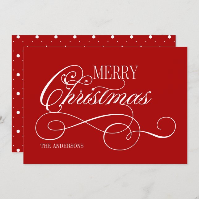 Skript Frohe Weihnachtskarte Feiertagskarte (Vorne/Hinten)