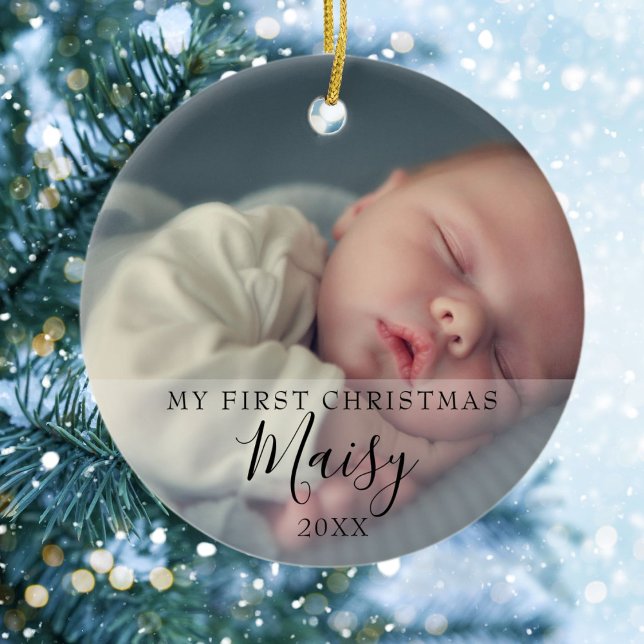 Skript für das erste Weihnachtsgeschenk des Babys Keramik Ornament (Von Creator hochgeladen)
