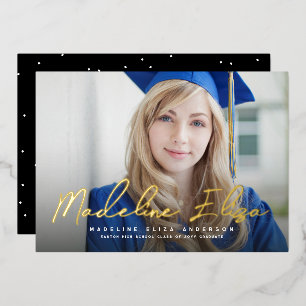 Skript für die Graduierungsbezeichnung Foto Abschl Folieneinladung