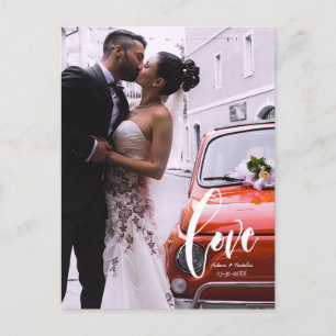 Skript für die Hochzeit von Lieben mit benutzerdef Ankündigungspostkarte