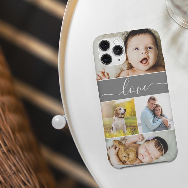 Skript für die Liebe von benutzerdefinierten Fotos Case-Mate iPhone Hülle (iphone case family love photo collage. customizable modern design template)