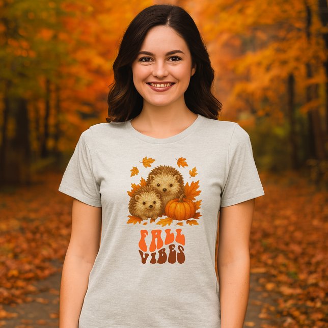 Skript für Herbst-Igel-Illustration Tri-Blend Shirt (Von Creator hochgeladen)