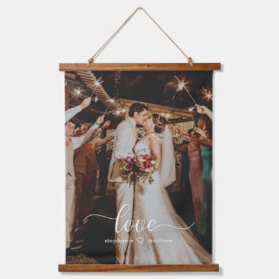 Skript für Hochzeitsskripte für Foto-Liebe Wandteppich Mit Holzrahmen