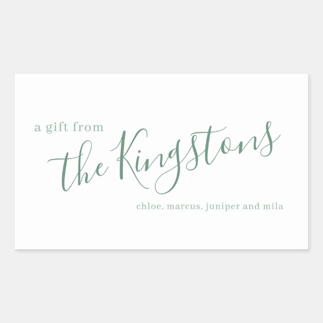 Skript für Junior-Familiennamen Rechteckiger Aufkleber (Vorderseite)