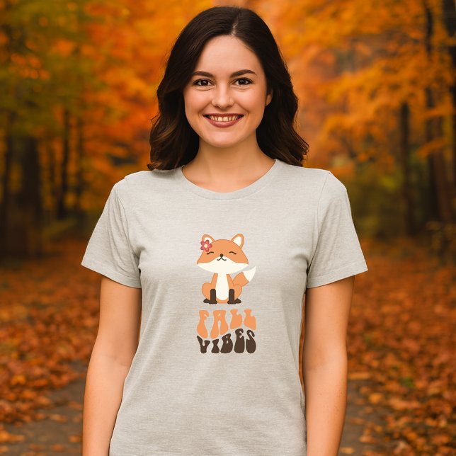 Skript für niedliche Fox Illustration & Retro Fall Tri-Blend Shirt (Von Creator hochgeladen)