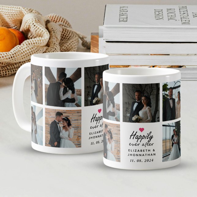Skript glücklicherweise immer nach rosa Herz Foto  Kaffeetasse (Von Creator hochgeladen)