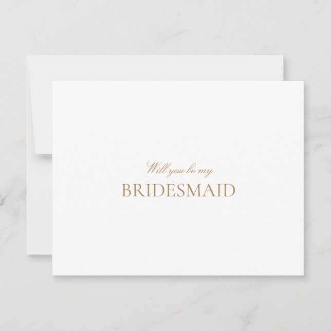Skript Gold & White Bridesmaid Vorschlagkarte Save The Date (Vorderseite)