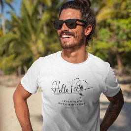 Skript Hallo Vierzig Minimalistischer 40. Geburtst T-Shirt
