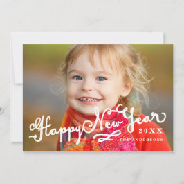 Skript | Happy New Year Holiday Foto Card Feiertagskarte