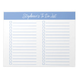 Skript Hellblau 8,5x11 Zweispaltige Checkliste Notizblock