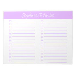 Skript Helllila 8,5x11 Zweispaltige Checkliste Notizblock