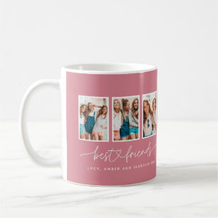 Skript Herz rosa moderne Multi-Foto beste Freunde Kaffeetasse