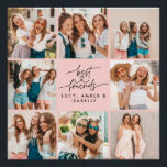 Skript Herz rosa moderne Multi-Foto beste Freunde Poster<br><div class="desc">Script-Herz niedlich moderne Multi-Foto beste Freunde einfache minimale elegante Wohngestaltung schwarz und rosa Poster Geschenk.</div>