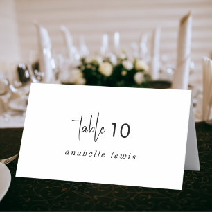 Skript-Hochzeitungs-Platzkarte mit bearbeitbarem G Tischnummer