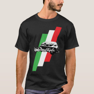 Skript, Illustration und Flagge Fiats 600 Multipla T-Shirt