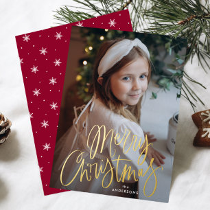 Skript-Kirsch-Weihnachten-Whimsical-Foto Folien Feiertagskarte