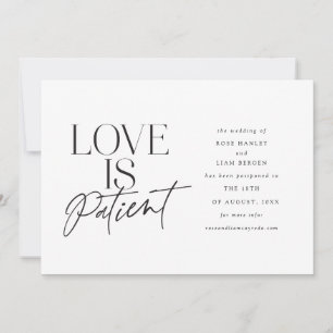 Skript-Liebe Hochzeit verschoben Ändern Sie das Da Ankündigung