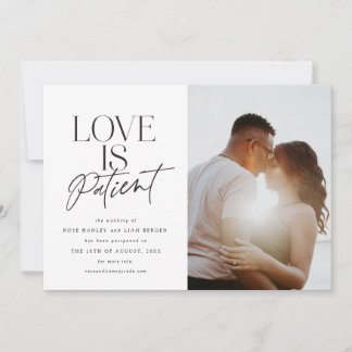 Skript-Liebe Hochzeit verschoben Ändern Sie das Da Ankündigung