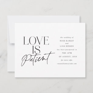 Skript-Liebe Hochzeit verschoben Ändern Sie das Da Ankündigung