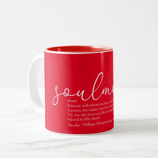 Skript-Liebe - Seelendefinition Zweifarbige Tasse (Vorderseite Links)