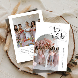 Skript-Liebe und Brautparty-Arch-Foto Dankeskarte