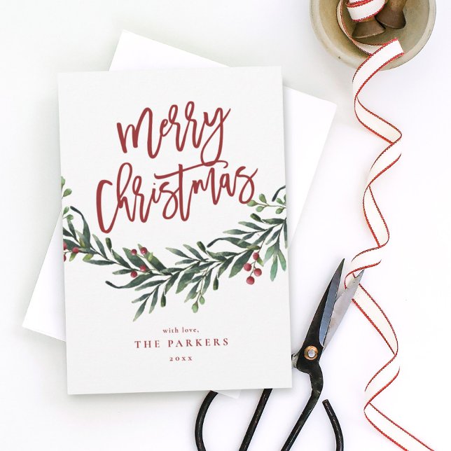 Skript lustige Weihnachten Zweig Nicht-Foto Urlaub Einladung (Von Creator hochgeladen)