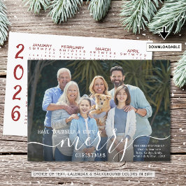 Skript MERRY CHRISTMAS Foto Overlay 2023 Kalender Feiertagskarte