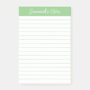 Skript Mittel Smaragdgrün liniert Personalisiert Post-it Klebezettel