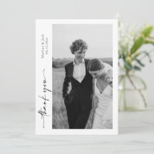Skript Moderne Hochzeit 2 Fotos Danksagungskarte
