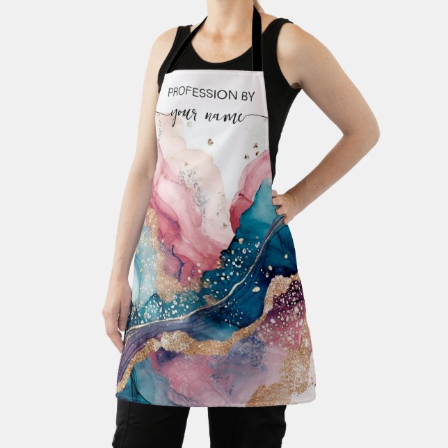 Skript Moderne Wasserfarbe roségold Schürze (InSitu)