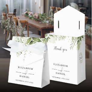 Skript-Monogramm-Blumen-Grün-Hochzeit Geschenkschachtel