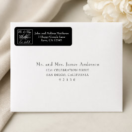Skript Mr und Mrs Monogramm Hochzeit Schwarz