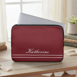 Skript Name Minimalist Burgunderrot Laptopschutzhülle
