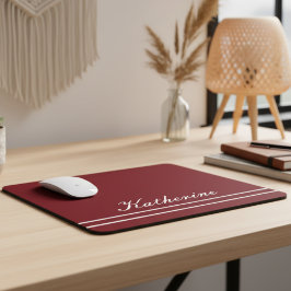 Skript Name Minimalist Burgunderrot Mousepad